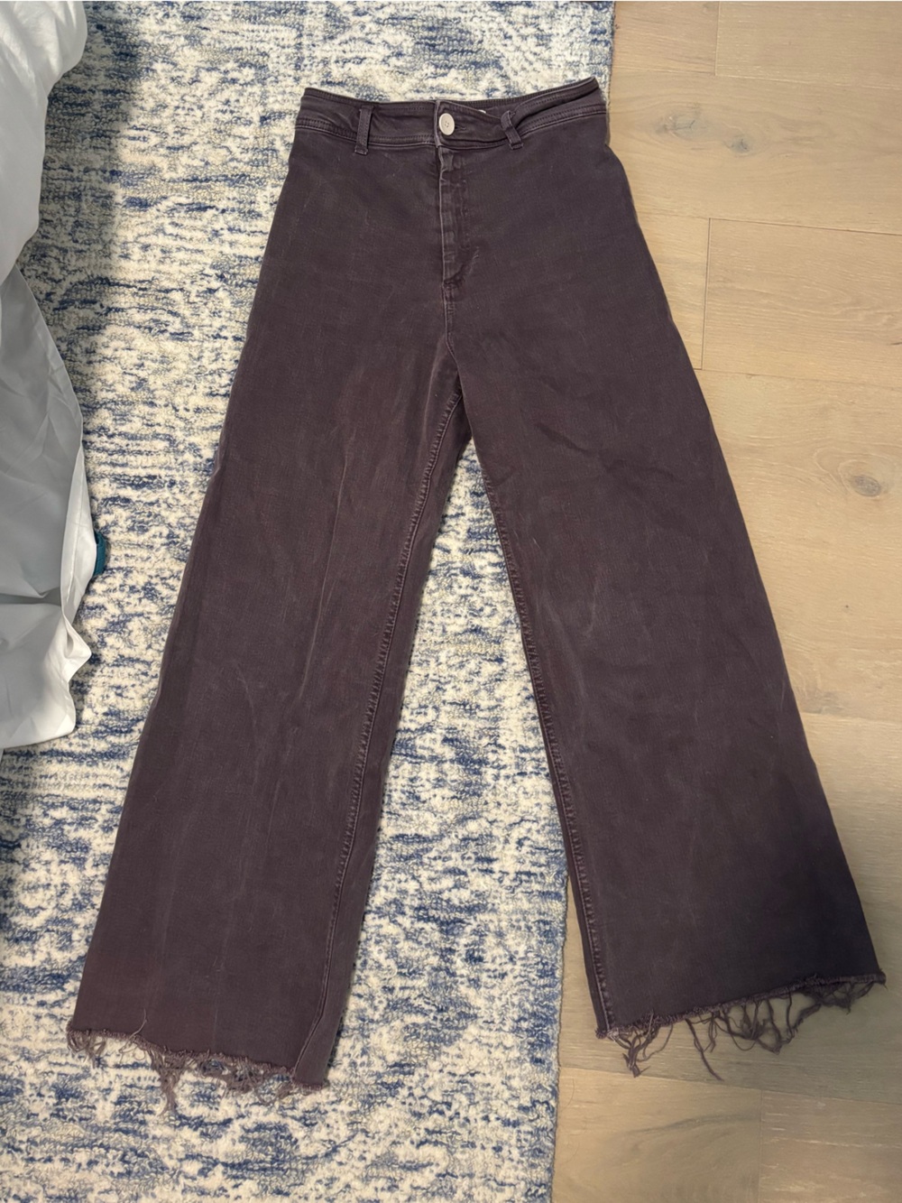 ZARA High-Waist Wide-Leg Women's Jeans in Dark Plum